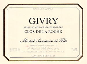 Michel Sarrazin Givry Blanc 'Clos De La Roche'